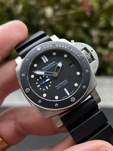 black panerai submersible|panerai submersible 42mm price.